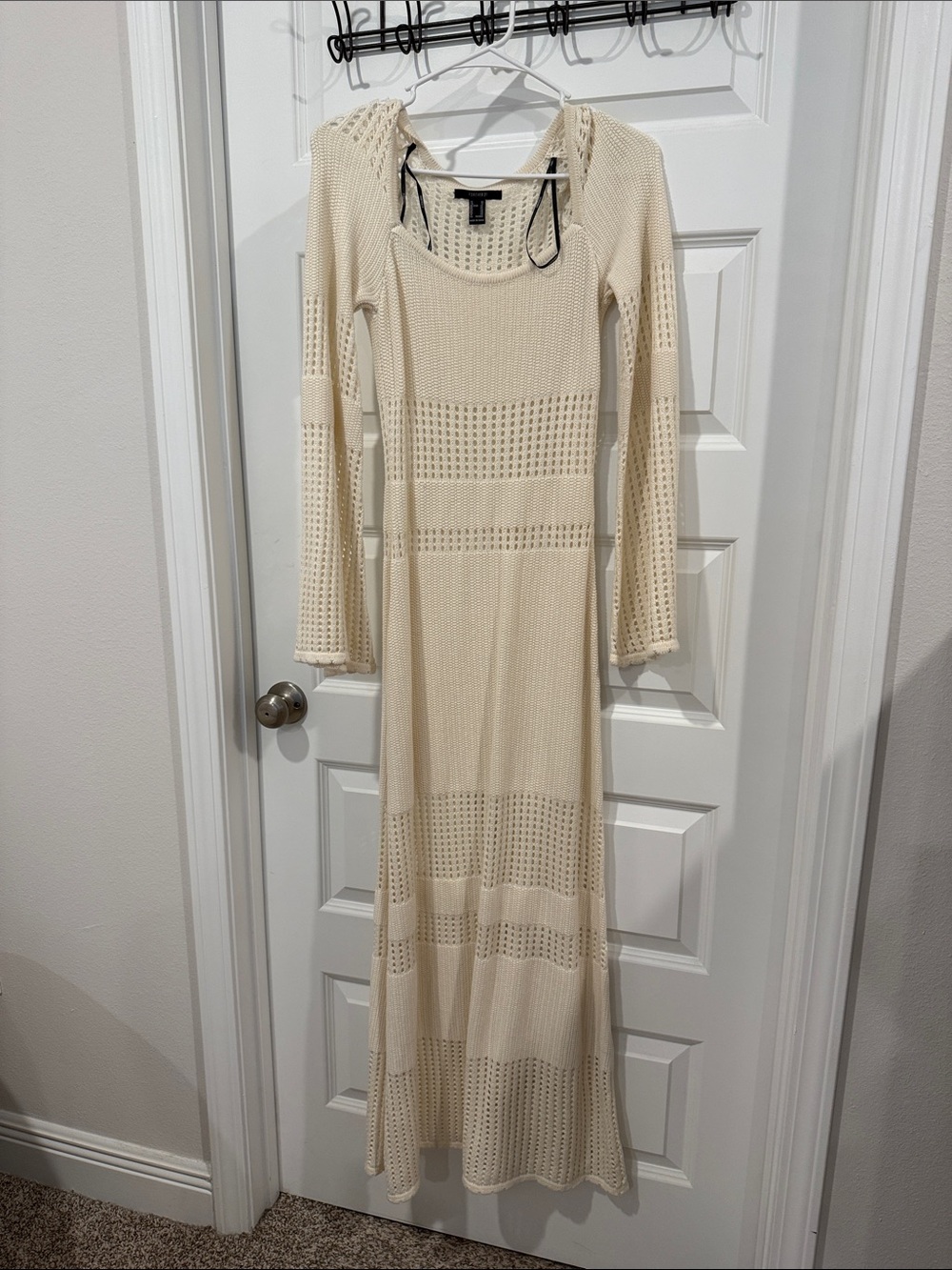 Forever 21 Cream Crochet Maxi Dress